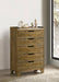 Henderson - 5-Drawer Bedroom Chest Of Drawers - Medium Oak – Accent Chests by Coaster Fine Furniture at Furniture Wholesale Plus , Nashville furniture store