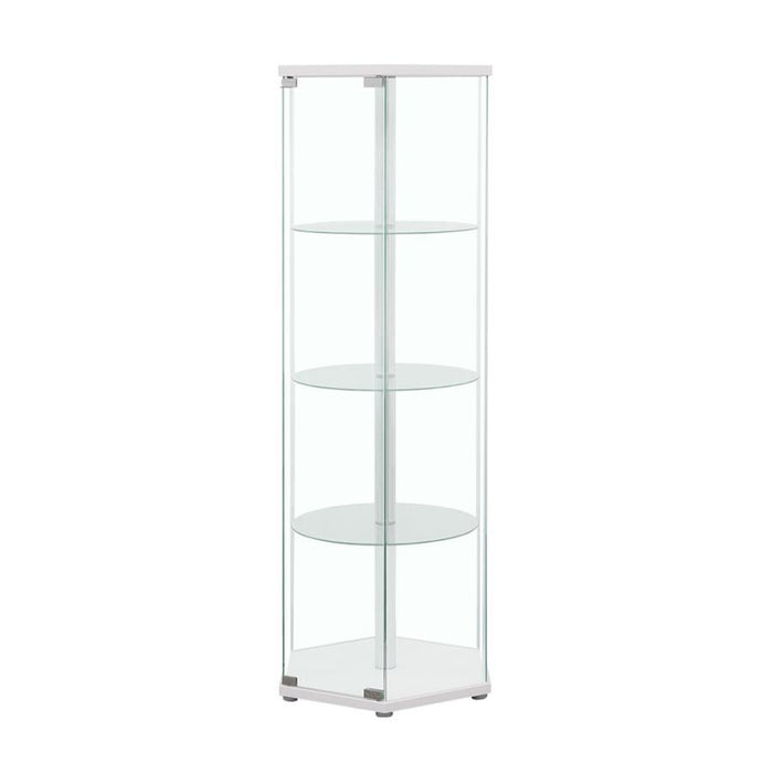 Zahavah - 4-Shelf Hexagonal Clear Glass Curio Cabinet - Premium Curio Cabinets from CoasterEveryday - Just $319! Shop now at Furniture Wholesale Plus  We are the best furniture store in Nashville, Hendersonville, Goodlettsville, Madison, Antioch, Mount Juliet, Lebanon, Gallatin, Springfield, Murfreesboro, Franklin, Brentwood