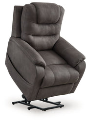 Snowfield - Power Lift Recliner - Gunmetal – Lift Chairs by Signature Design by Ashley® at Furniture Wholesale Plus , Nashville furniture store