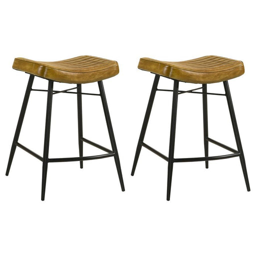 Bayu - Leather Upholstered Counter Stool (Set of 2) - Premium Stool Sets from Coaster Fine Furniture - Just $399! Shop now at Furniture Wholesale Plus  We are the best furniture store in Nashville, Hendersonville, Goodlettsville, Madison, Antioch, Mount Juliet, Lebanon, Gallatin, Springfield, Murfreesboro, Franklin, Brentwood
