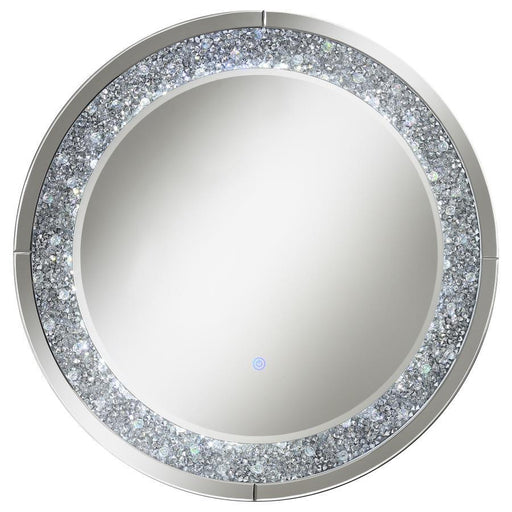 Lixue - Round Wall Mirror LED Lighting - Silver - Premium Wall Mirrors from CoasterEssence - Just $369! Shop now at Furniture Wholesale Plus  We are the best furniture store in Nashville, Hendersonville, Goodlettsville, Madison, Antioch, Mount Juliet, Lebanon, Gallatin, Springfield, Murfreesboro, Franklin, Brentwood