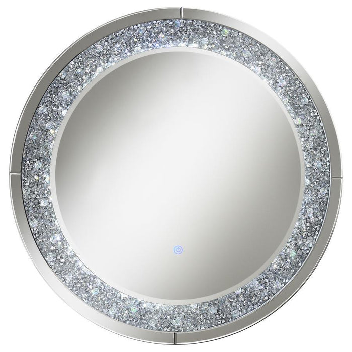 Lixue - Round Wall Mirror LED Lighting - Silver - Premium Wall Mirrors from CoasterEssence - Just $369! Shop now at Furniture Wholesale Plus  We are the best furniture store in Nashville, Hendersonville, Goodlettsville, Madison, Antioch, Mount Juliet, Lebanon, Gallatin, Springfield, Murfreesboro, Franklin, Brentwood