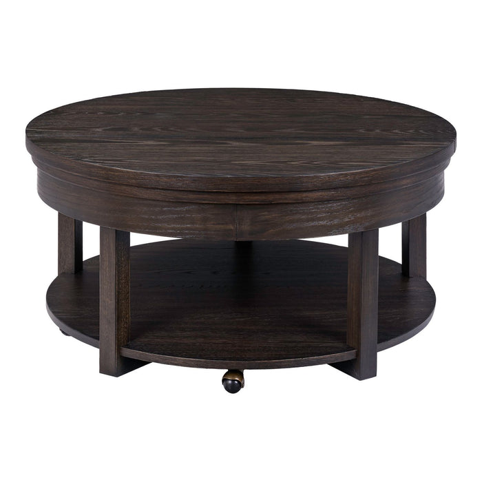 Weston - Round Lift Top Cocktail Table - Peppercorn – Cocktail Tables by Liberty Furniture at Furniture Wholesale Plus , Nashville furniture store
