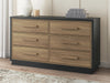 Kozmour - Six Drawer Dresser - Black / Brown – Dressers by Signature Design by Ashley® at Furniture Wholesale Plus , Nashville furniture store