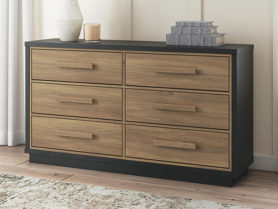 Kozmour - Six Drawer Dresser - Black / Brown – Dressers by Signature Design by Ashley® at Furniture Wholesale Plus , Nashville furniture store