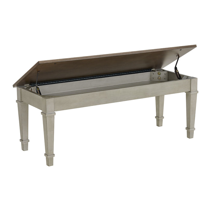 Farmington - Storage Dining Bench - Medium Brown And Washed Stone – Storage Benches by Elements International at Furniture Wholesale Plus , Nashville furniture store