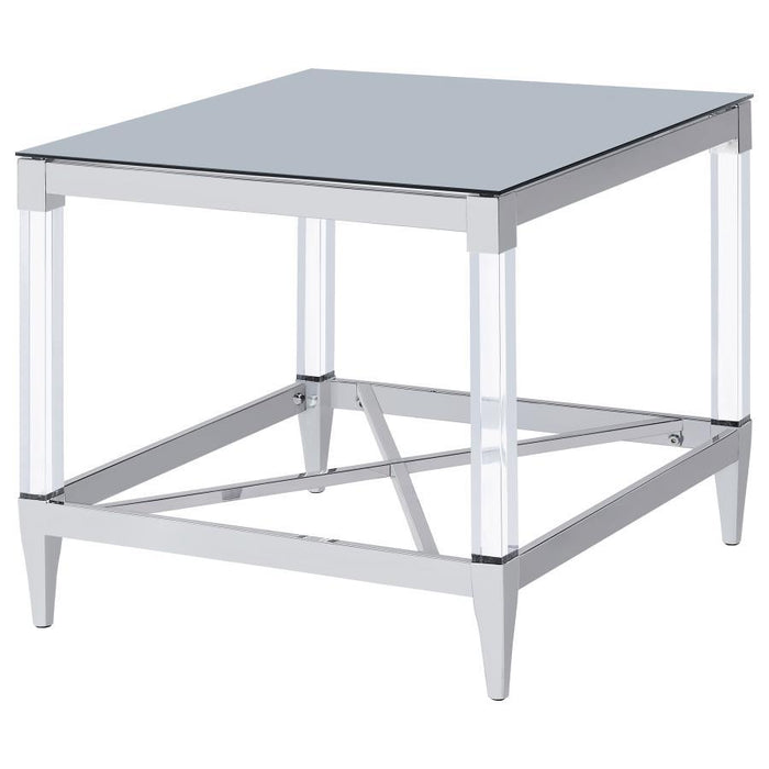 Lindley - Square Tempered Mirror Acrylic Table – End Tables by Coaster Fine Furniture at Furniture Wholesale Plus , Nashville furniture store