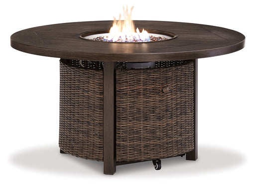 Paradise Trail - Round Fire Pit Table - Medium Brown – Fire Pits by Signature Design by Ashley® at Furniture Wholesale Plus , Nashville furniture store