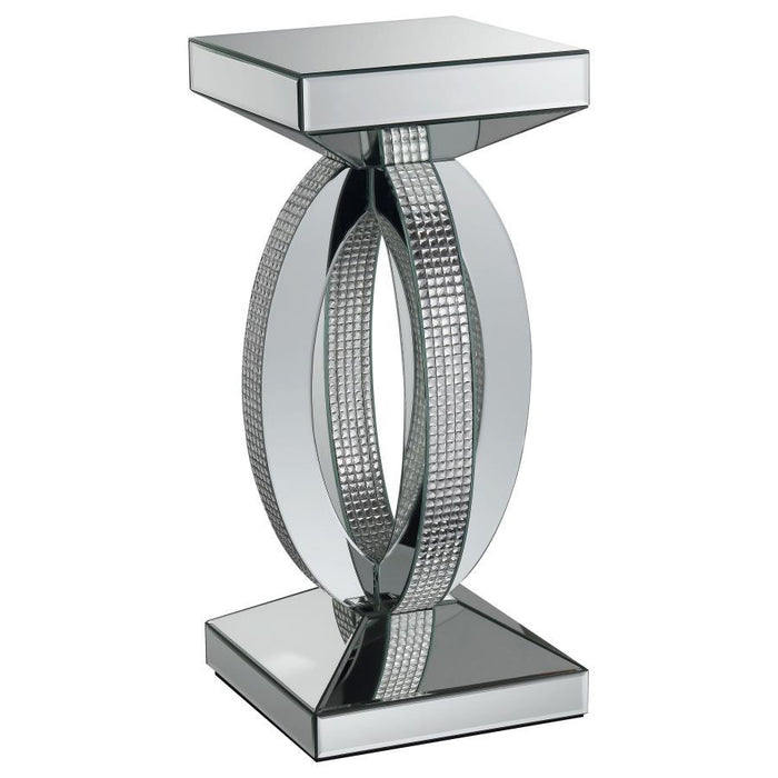 Amalia - Square Mirrored Acrylic Crystal Side End Table - Silver – End Tables by CoasterElevations at Furniture Wholesale Plus , Nashville furniture store