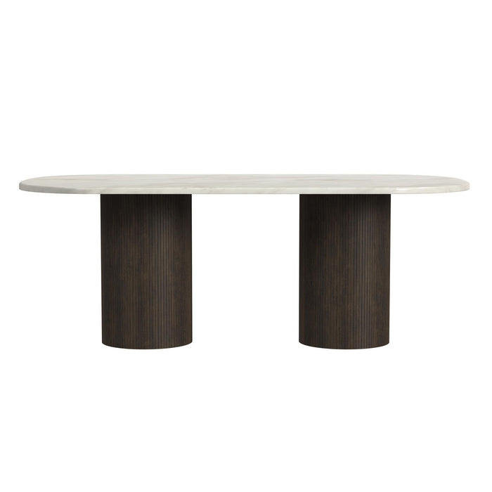 Sylvie - Oval Dining Table With Faux Marble Top – Dining Tables by Elements International at Furniture Wholesale Plus , Nashville furniture store