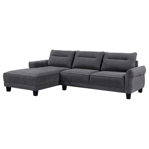 Caspian - Upholstered Curved Arm Chaise Sectional Sofa – Stationary Sectionals by Coaster Fine Furniture at Furniture Wholesale Plus , Nashville furniture store