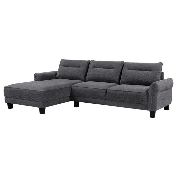 Caspian - Upholstered Curved Arm Chaise Sectional Sofa – Stationary Sectionals by Coaster Fine Furniture at Furniture Wholesale Plus , Nashville furniture store