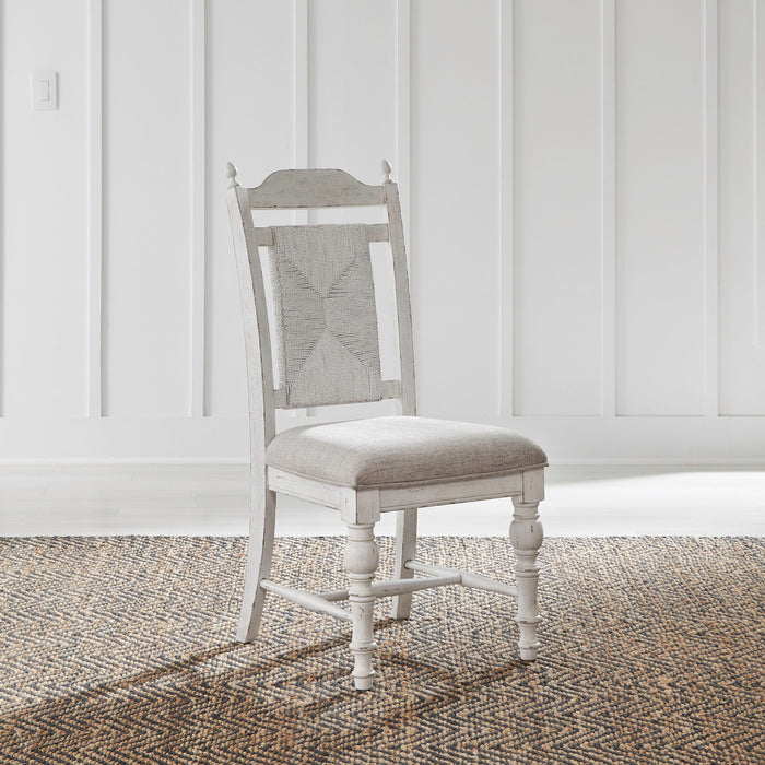 River Place - Panel Back Side Chair - Riverstone White & Tobacco – Side Chairs by Liberty Furniture at Furniture Wholesale Plus , Nashville furniture store
