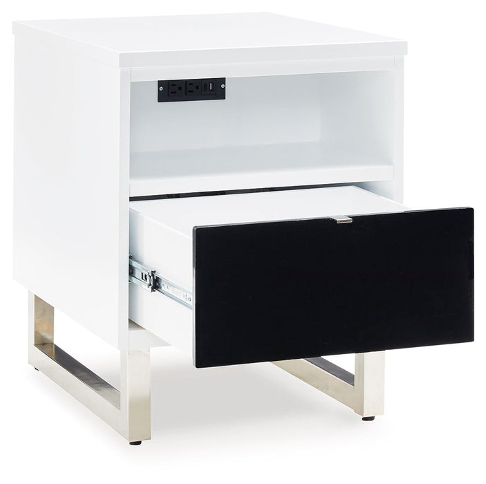 Gardoni - Chair Side End Table - White / Black – Chair Side Tables by Signature Design by Ashley® at Furniture Wholesale Plus , Nashville furniture store