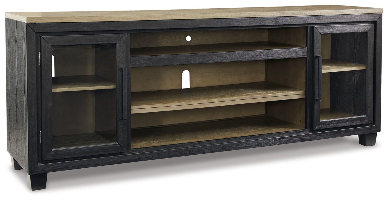 Foyland - XL TV Stand w/Fireplace Option - Black / Brown – TV Stands by Signature Design by Ashley® at Furniture Wholesale Plus , Nashville furniture store