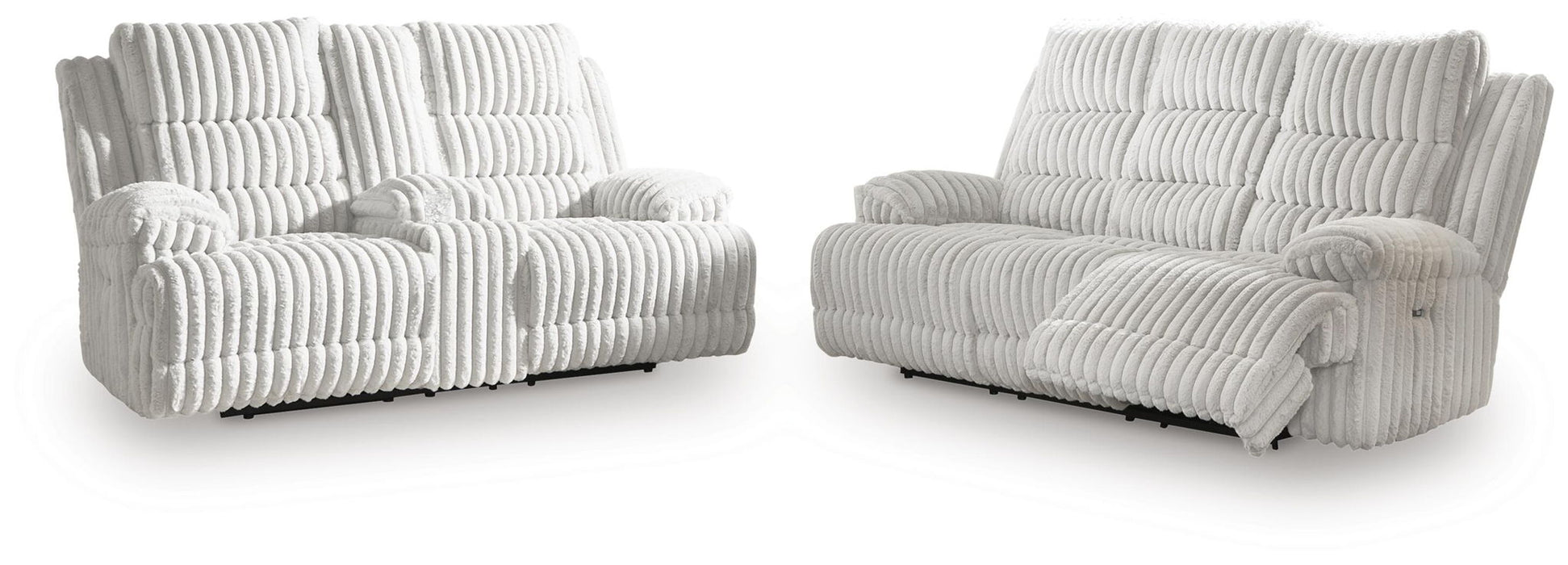 Rhines Falls - 2 Pc. - Power Reclining Sofa And Loveseat - Alloy – Reclining Sofas & Loveseats by Signature Design by Ashley® at Furniture Wholesale Plus , Nashville furniture store