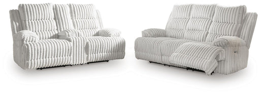 Rhines Falls - 2 Pc. - Power Reclining Sofa And Loveseat - Alloy – Reclining Sofas & Loveseats by Signature Design by Ashley® at Furniture Wholesale Plus , Nashville furniture store