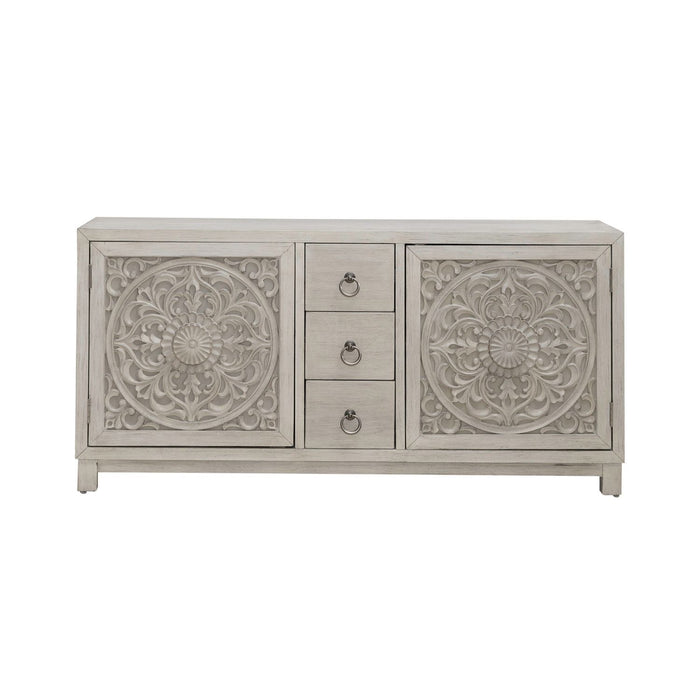 Sundance - 2 Door 3 Drawer Wood Accent Cabinet - Antique Linen – Accent Cabinets by Liberty Furniture at Furniture Wholesale Plus , Nashville furniture store