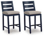 East Beach - Barstool (Set of 2) - Blue – Stool Sets by Signature Design by Ashley® at Furniture Wholesale Plus , Nashville furniture store