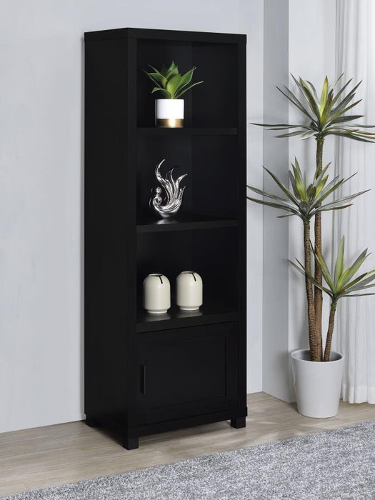 Jupiter - 3-Shelf Engineered Wood Media Tower - Black – Standard Bookcases by Coaster Fine Furniture at Furniture Wholesale Plus , Nashville furniture store