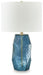 Tallow - Glass Table Lamp - Blue – Table Lamps by Signature Design by Ashley® at Furniture Wholesale Plus , Nashville furniture store