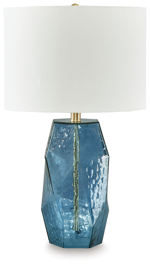 Tallow - Glass Table Lamp - Blue – Table Lamps by Signature Design by Ashley® at Furniture Wholesale Plus , Nashville furniture store
