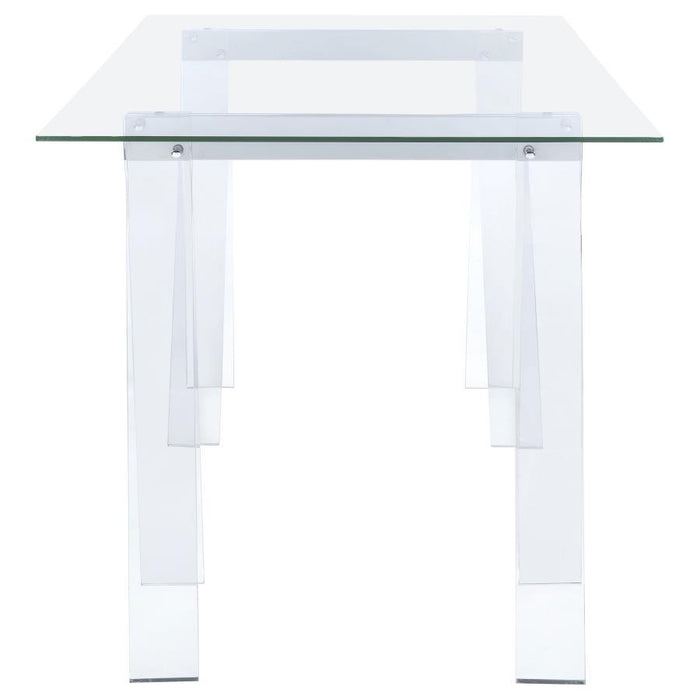 Amaturo - Glass Top Acrylic Writing Desk - Clear – Writing Desks by CoasterEssence at Furniture Wholesale Plus , Nashville furniture store