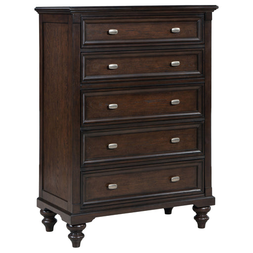 Andover - 5-Drawer Chest Of Drawers - Dark Oak – Accent Chests by Coaster Fine Furniture at Furniture Wholesale Plus , Nashville furniture store