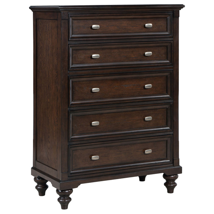 Andover - 5-Drawer Chest Of Drawers - Dark Oak – Accent Chests by Coaster Fine Furniture at Furniture Wholesale Plus , Nashville furniture store
