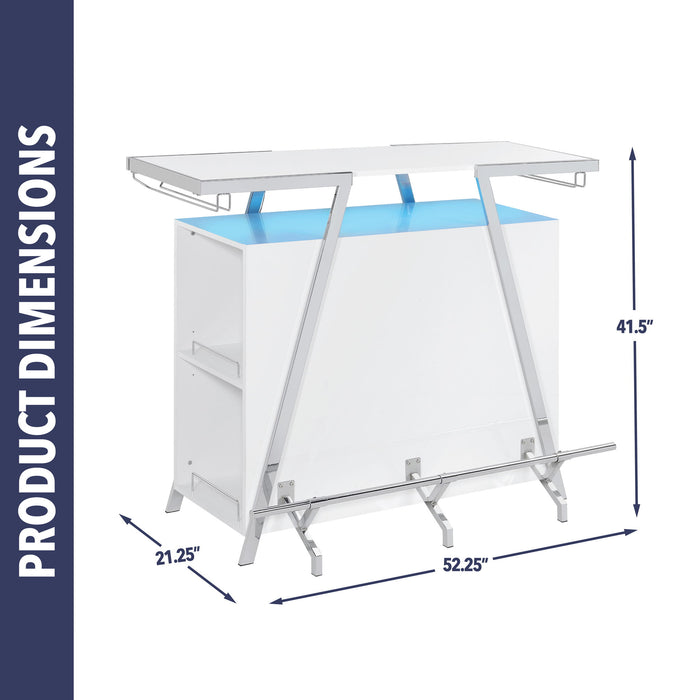 Zena - Bar With Led Lights - White - Premium Wine Cabinets from Steve Silver Furniture - Just $519! Shop now at Furniture Wholesale Plus  We are the best furniture store in Nashville, Hendersonville, Goodlettsville, Madison, Antioch, Mount Juliet, Lebanon, Gallatin, Springfield, Murfreesboro, Franklin, Brentwood