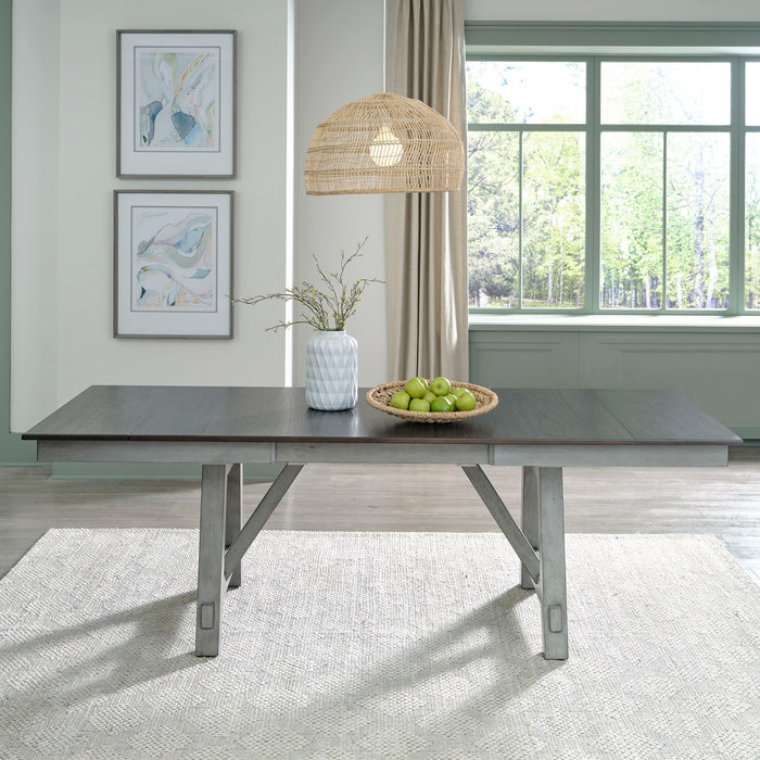 Newport - Trestle Table - Smokey Gray / Carbon Gray – Dining Tables by Liberty Furniture at Furniture Wholesale Plus , Nashville furniture store