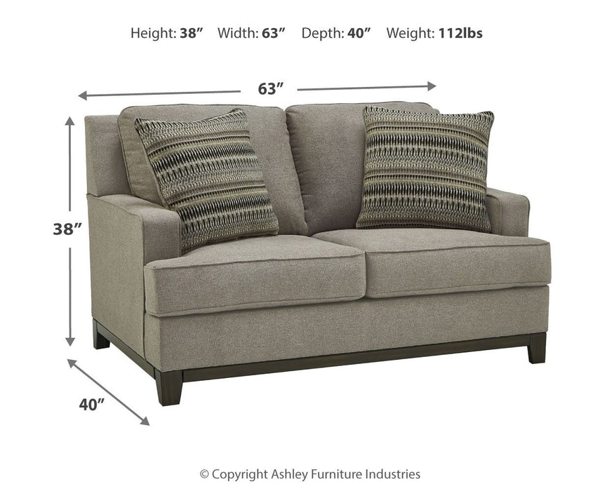 Kaywood - Granite - Loveseat - Premium Stationary Loveseats from Signature Design by Ashley® - Just $658! Shop now at Furniture Wholesale Plus  We are the best furniture store in Nashville, Hendersonville, Goodlettsville, Madison, Antioch, Mount Juliet, Lebanon, Gallatin, Springfield, Murfreesboro, Franklin, Brentwood