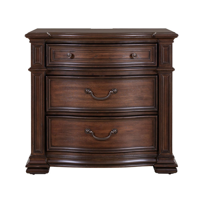 Providence Park - Bedside Chest With Charging Station - Chateau Brown – Bedside Chests by Liberty Furniture at Furniture Wholesale Plus , Nashville furniture store