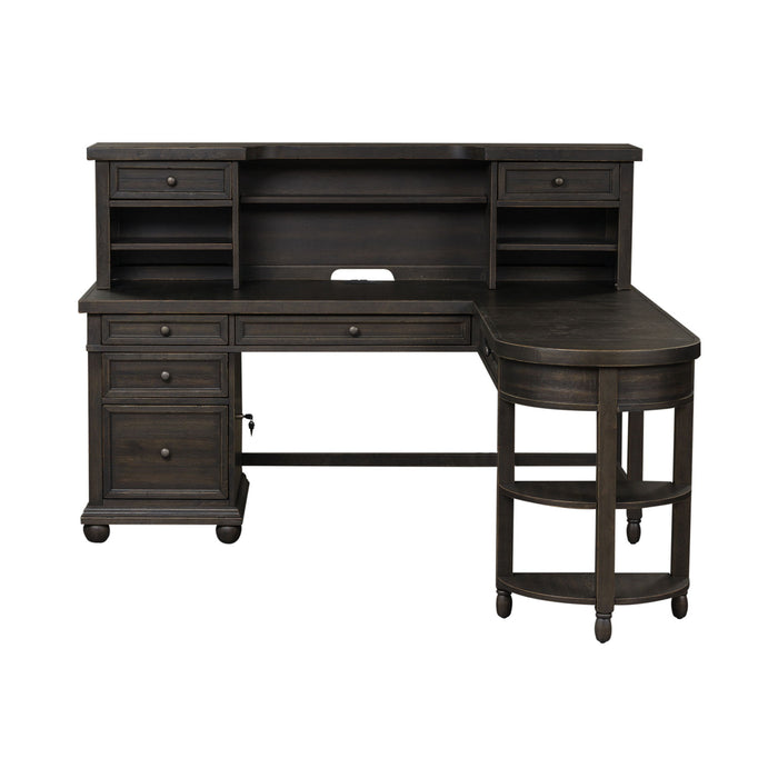 Harvest Home - L Shaped Desk Set With Hutch - Chalkboard – 2 Piece Home Office Sets by Liberty Furniture at Furniture Wholesale Plus , Nashville furniture store