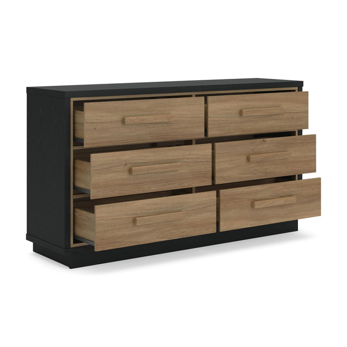 Kozmour - Six Drawer Dresser - Black / Brown – Dressers by Signature Design by Ashley® at Furniture Wholesale Plus , Nashville furniture store