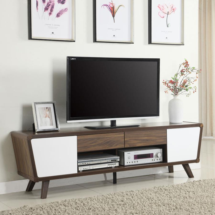 Alvin - 2 Door Engineered Wood TV Stand - Dark Walnut - Premium TV Stands from CoasterEssence - Just $419! Shop now at Furniture Wholesale Plus  We are the best furniture store in Nashville, Hendersonville, Goodlettsville, Madison, Antioch, Mount Juliet, Lebanon, Gallatin, Springfield, Murfreesboro, Franklin, Brentwood