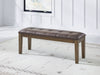 Urbinforte - Large Upholstered Dining Room Bench - Light Brown – Upholstered Benches by Signature Design by Ashley® at Furniture Wholesale Plus , Nashville furniture store