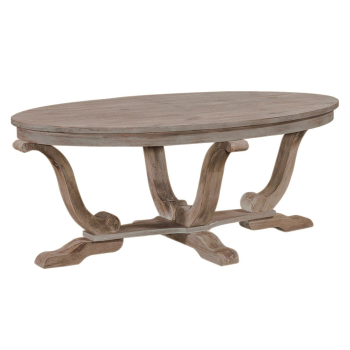 Greystone Mill - 3 Piece Table Set (1 Cocktail 2 End Tables) - Stone White Wash / Wirebrush Distressing – Table Sets by Liberty Furniture at Furniture Wholesale Plus , Nashville furniture store
