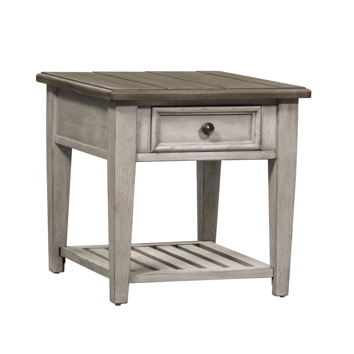 Heartland - Drawer End Table - Antique White / Tobacco Tops – End Tables by Liberty Furniture at Furniture Wholesale Plus , Nashville furniture store