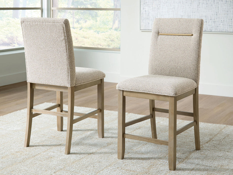 Lasinger - Upholstered Barstool (Set of 2) - Light Brown – Stool Sets by Signature Design by Ashley® at Furniture Wholesale Plus , Nashville furniture store