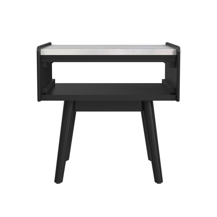 Lanette - End Table With White Marble Top - Black – End Tables by Elements International at Furniture Wholesale Plus , Nashville furniture store