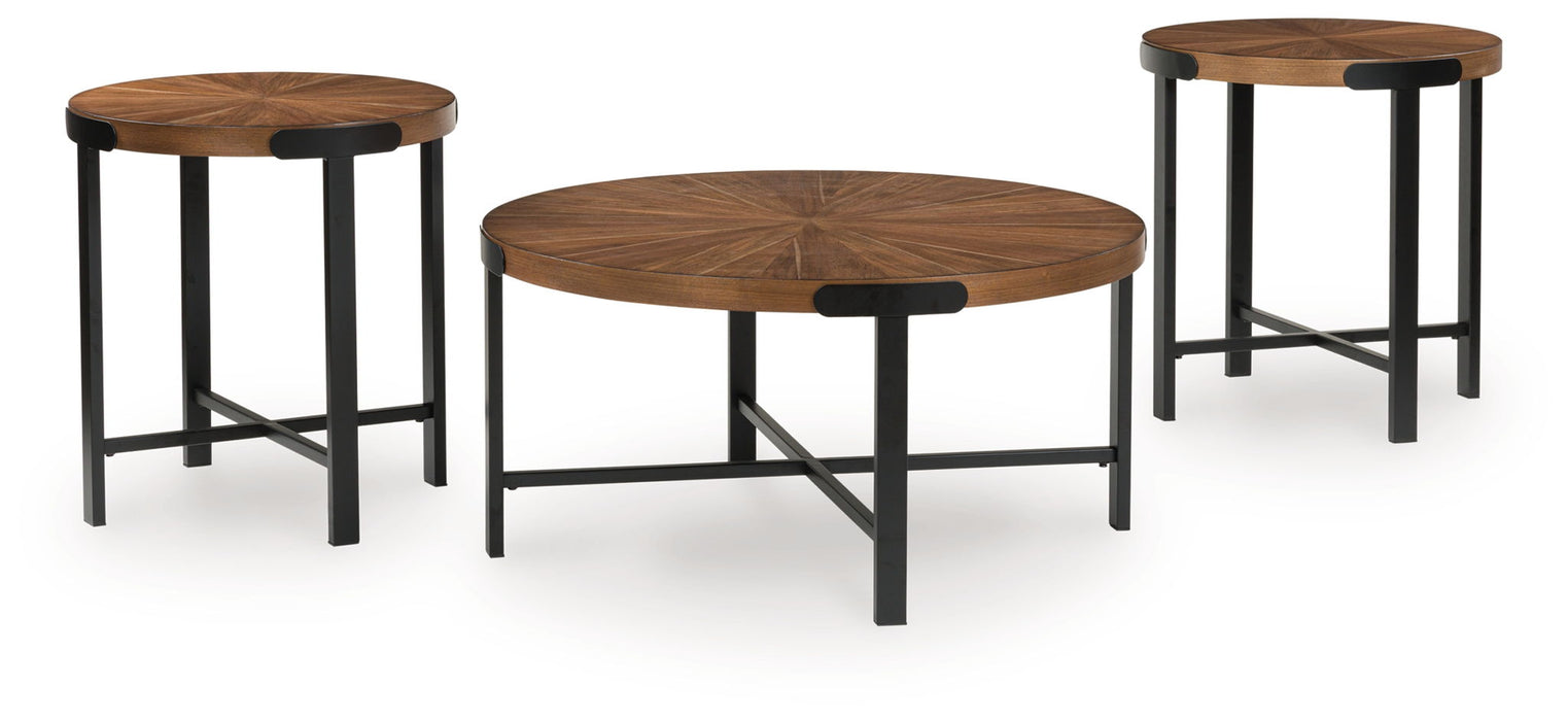 Crosstrail - Occasional Table Set (Set of 3) - Brown – Table Sets by Signature Design by Ashley® at Furniture Wholesale Plus , Nashville furniture store