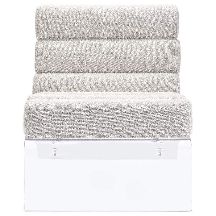 Serreta - Boucle Upholstered Armless Acrylic Chair - Premium Armless Chairs from Coaster Fine Furniture - Just $939! Shop now at Furniture Wholesale Plus  We are the best furniture store in Nashville, Hendersonville, Goodlettsville, Madison, Antioch, Mount Juliet, Lebanon, Gallatin, Springfield, Murfreesboro, Franklin, Brentwood