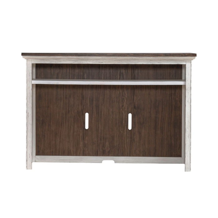 River Place - Entertainment Hutch - Riverstone White & Tobacco – Hutches by Liberty Furniture at Furniture Wholesale Plus , Nashville furniture store