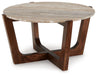 Tanidore - Round Cocktail Table - Warm Brown – Coffee Tables by Signature Design by Ashley® at Furniture Wholesale Plus , Nashville furniture store