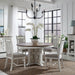 River Place - 5 Piece Pedestal Table Set - Riverstone White & Tobacco – 5 Piece Dining Room Sets by Liberty Furniture at Furniture Wholesale Plus , Nashville furniture store