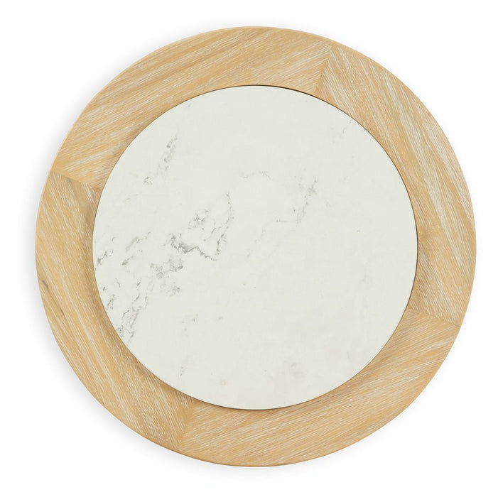 Camdill - Round End Table - Light Brown / White – End Tables by Signature Design by Ashley® at Furniture Wholesale Plus , Nashville furniture store