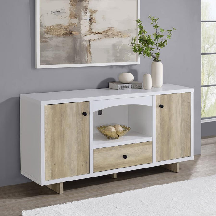 Dalton - 2 Door Storage Credenza - White And Distressed Pine - Premium Credenzas from CoasterEveryday - Just $319! Shop now at Furniture Wholesale Plus  We are the best furniture store in Nashville, Hendersonville, Goodlettsville, Madison, Antioch, Mount Juliet, Lebanon, Gallatin, Springfield, Murfreesboro, Franklin, Brentwood