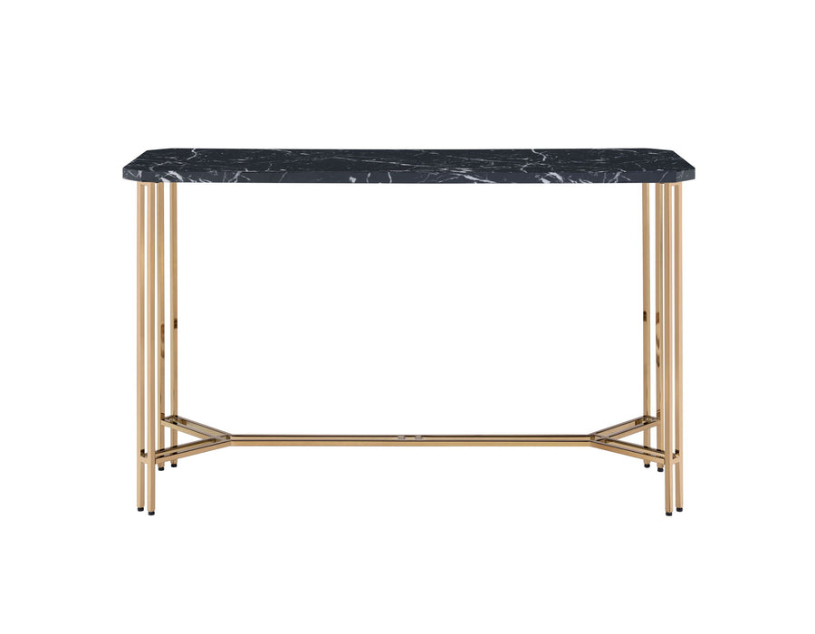 Daxton - Faux Marble Top Sofa Table - Black – Sofa Tables by Steve Silver Furniture at Furniture Wholesale Plus , Nashville furniture store