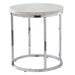 Echo - White Marble Top Round End Table - White – End Tables by Steve Silver Furniture at Furniture Wholesale Plus , Nashville furniture store